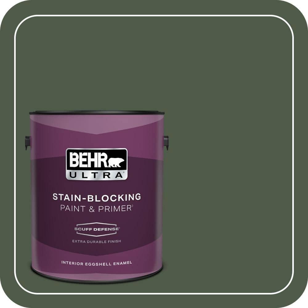 BEHR ULTRA 1 gal. #440F-7 Fresh Pine Extra Durable Eggshell Enamel Interior Paint & Primer