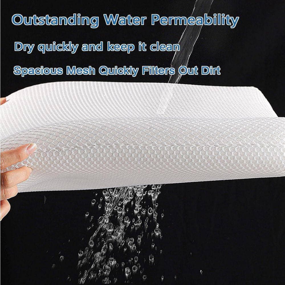 JFVKAF 15.8 in. W Non-Slip Soft Silicone Shower Stool Seat Cushion in Gray 4D Mesh Fabric Quick Drying Bathtub Chair Pad (3)