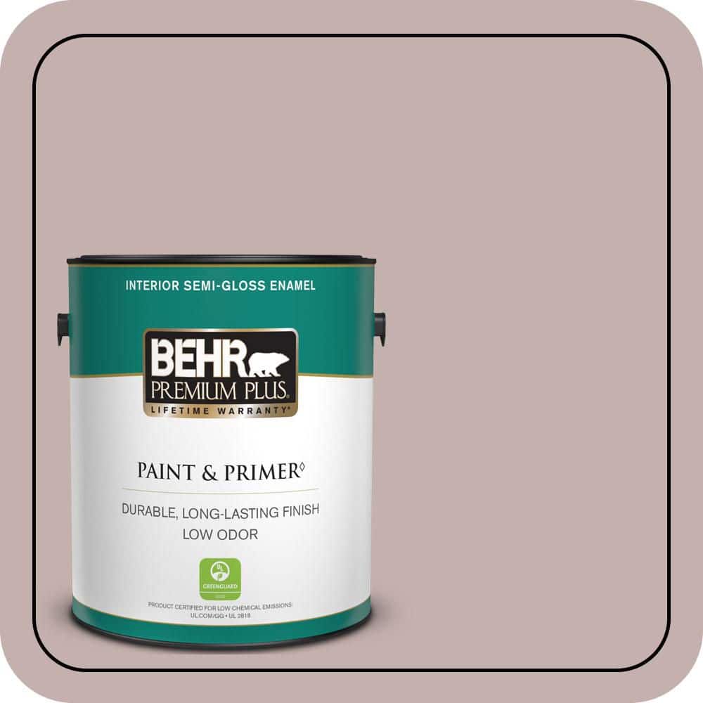 BEHR PREMIUM PLUS 1 gal. #MQ1-45 Versailles Rose Semi-Gloss Enamel Low Odor Interior Paint & Primer