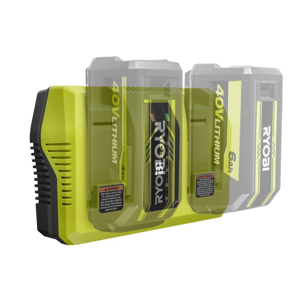 RYOBI 40-Volt Lithium Ion Dual Port Rapid Charger (3)