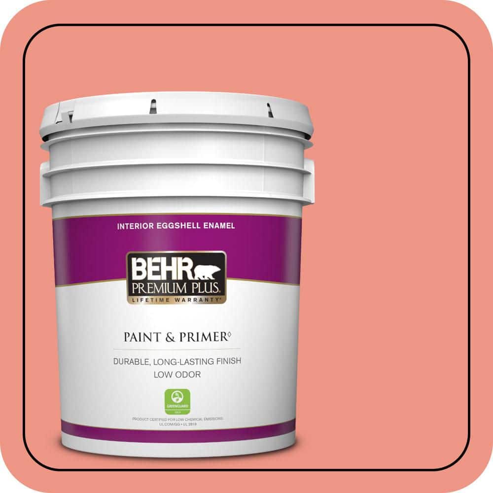 BEHR PREMIUM PLUS 5 gal. #P180-4 Guava Jelly Eggshell Enamel Low Odor Interior Paint & Primer