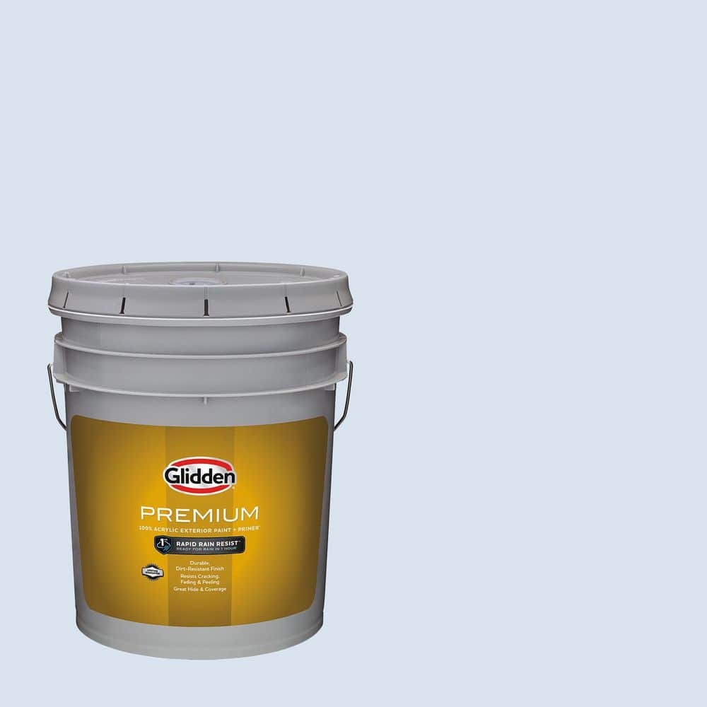 Glidden Premium 5 gal. PPG1164-2 Iceberg Semi-Gloss Exterior Latex Paint (1)
