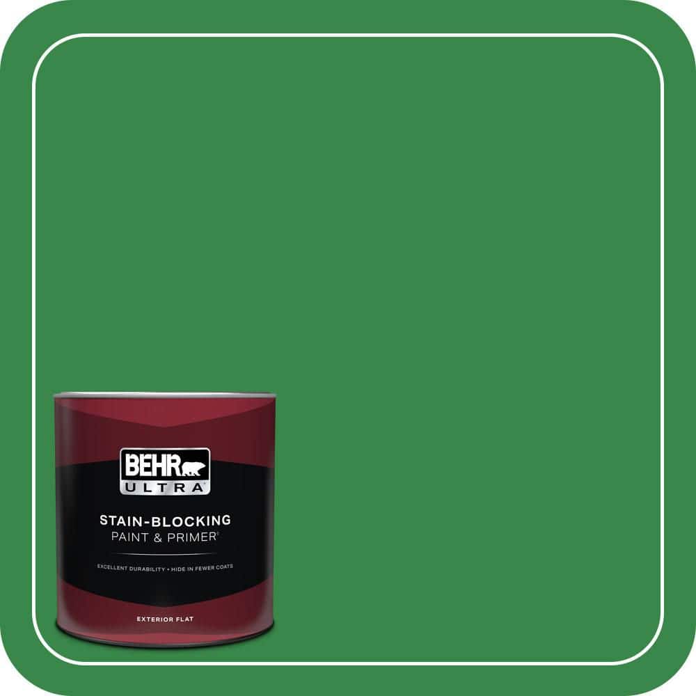 BEHR ULTRA 1 qt. #P400-7 Paradise of Greenery Flat Exterior Paint & Primer