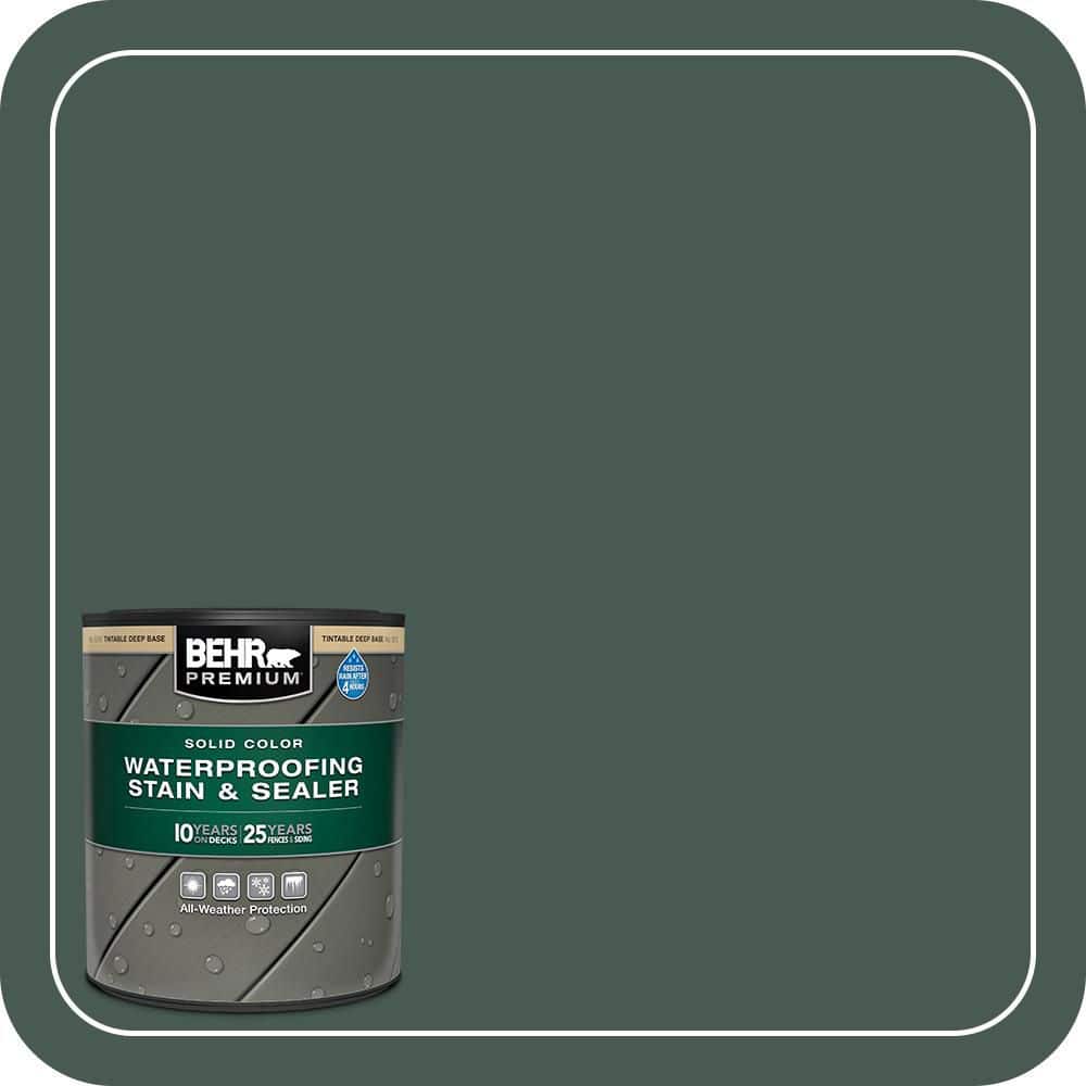 BEHR PREMIUM 1 qt. #S420-7 Secluded Woods Solid Color Waterproofing Exterior Wood Stain and Sealer (1)