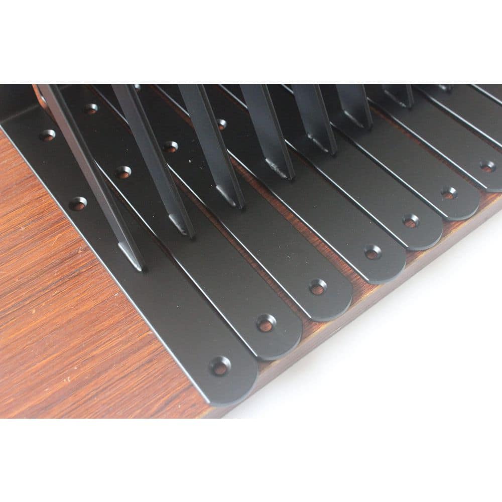 NVNOO 11 in. x 8 in. Gauge 10 Black Metal Heavy Duty Shelf Bracket with Screws, for L Brackets (16-Pack) (3)