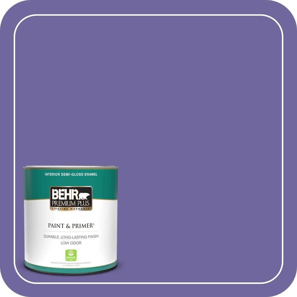 BEHR PREMIUM PLUS 1 qt. #630B-7 Pandora Semi-Gloss Enamel Low Odor Interior Paint & Primer