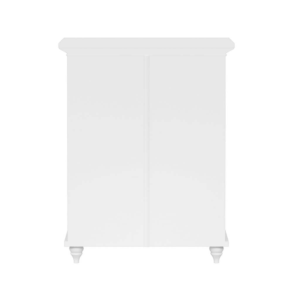 Teamson Home Venice 34 in. H x 27 in. W x 13-3/4 in. D Bathroom Linen Storage Floor Cabinet in White (3)