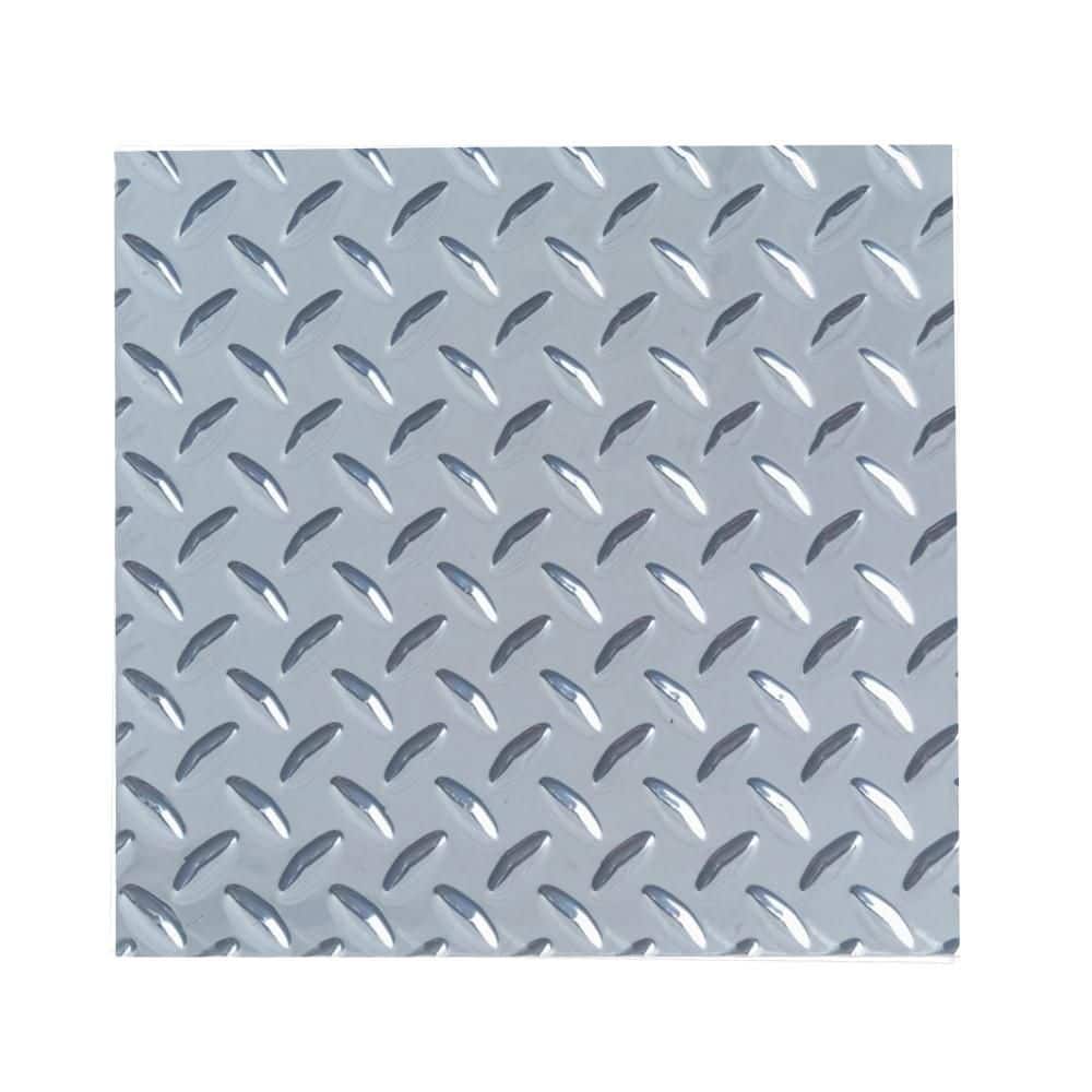M-D Building Products Heavy Weight 36 in. x 36 in. x 0.063 in. Diamond Tread Silver Aluminum Sheet Metal (4)