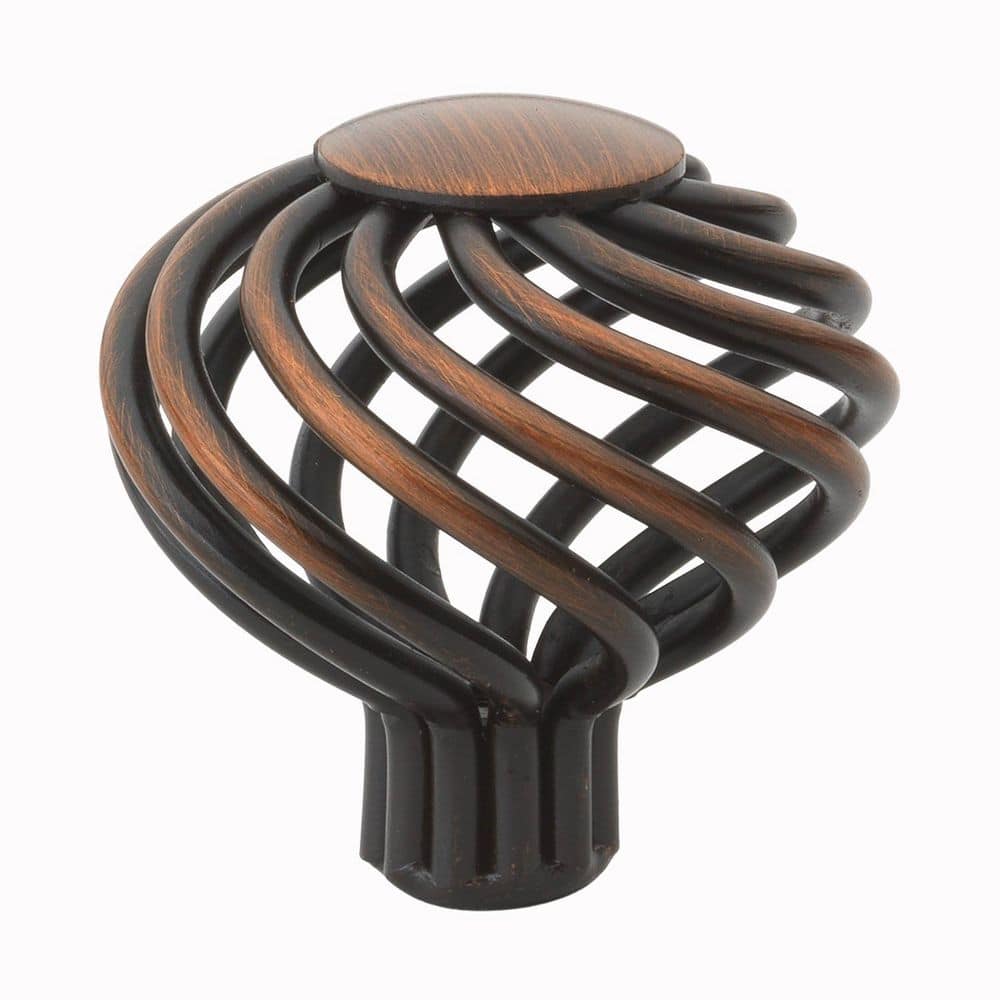 GlideRite 1-1/2 in. Dia Rustic Bronze Round Birdcage Cabinet Knob (10-Pack)