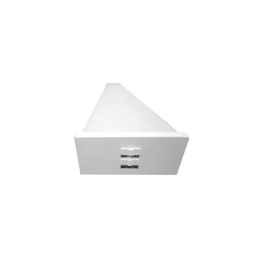 Commercial Electric 1-Pack 4 ft. 3800 Adjustable Lumen White Integrated LED Prismatic Wraparound Light 3CCT 3000K/4000K/5000K (3)