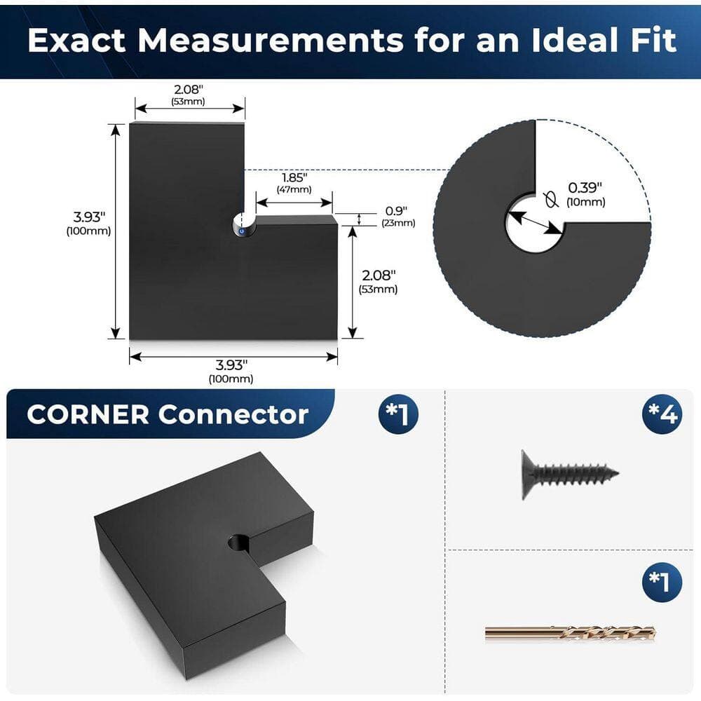 Afoxsos Black Corner Connector 90° Fitting Cable for Cable Railing System (3)
