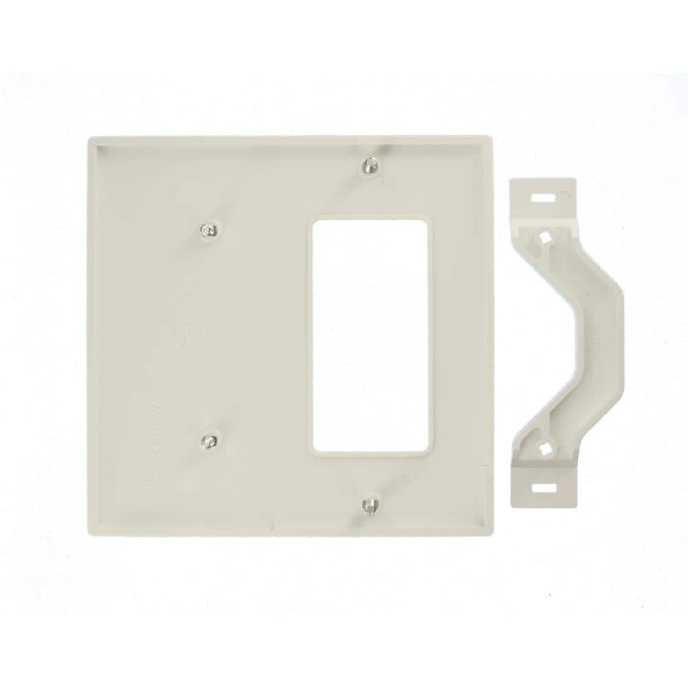 Leviton 2-Gang White 1-Decora/Rocker / 1-Blank Nylon Strap Mount Wall Plate (1-Pack) 80708-W (2)