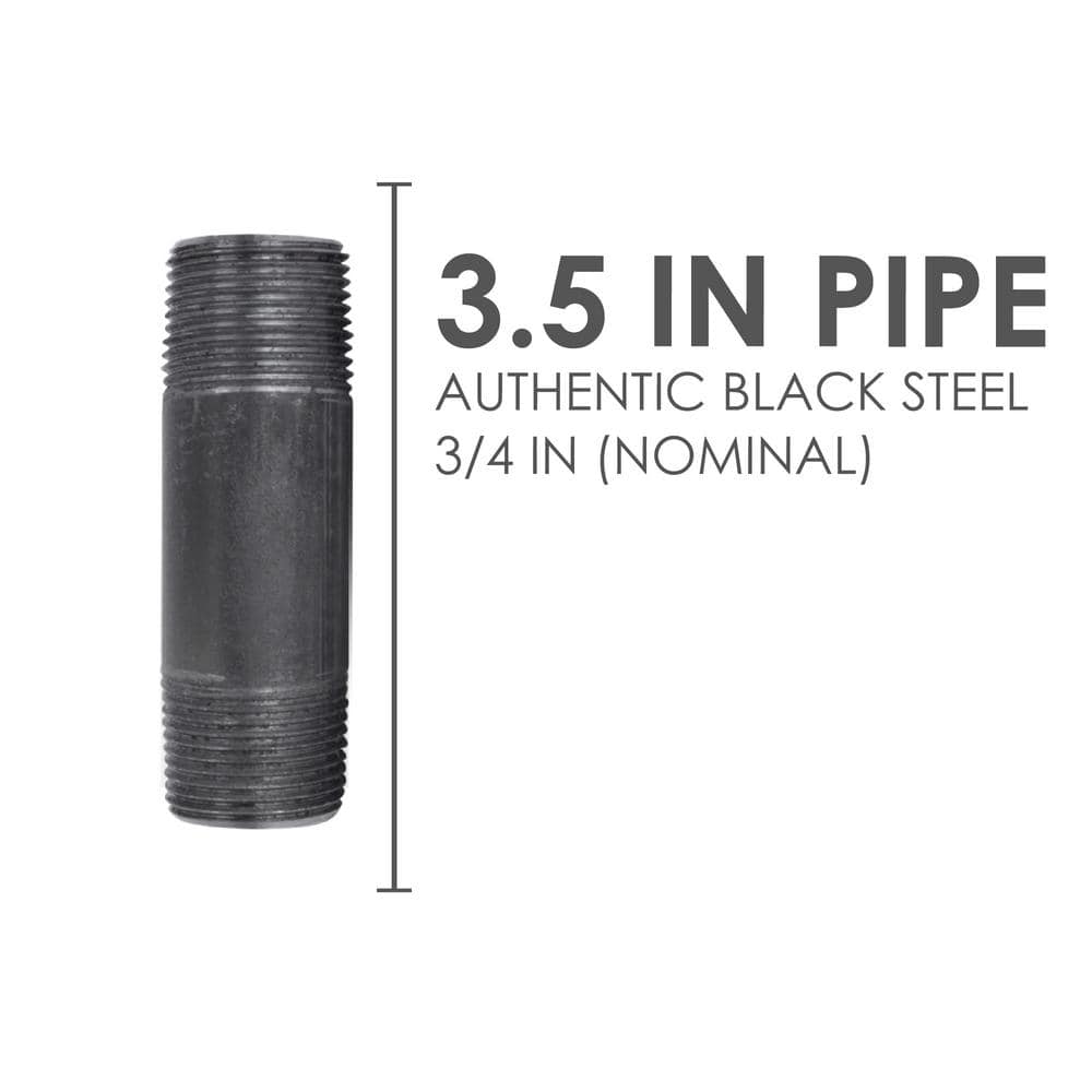 STZ 3/4 in. x 3-1/2 in. Black Steel Nipple (2)