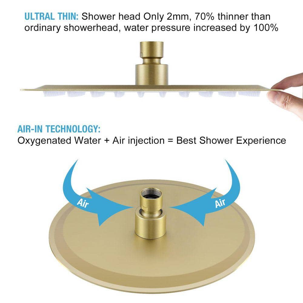 AKLFGN Single Handle 1-Spray Shower Faucet 1.75 GPM with Pressure Balance in Brushed Gold (2)
