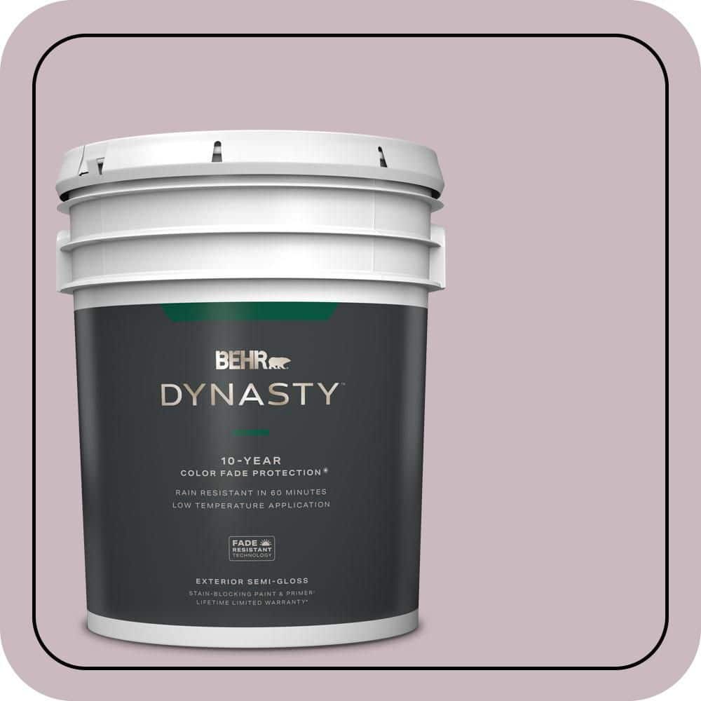 BEHR DYNASTY 5 gal. #690E-3 Iris Pink Semi-Gloss Exterior Stain-Blocking Paint & Primer