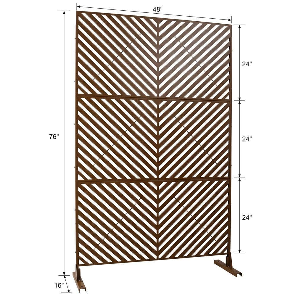 Coporesell 76 in. 48 in. Freestanding Decorative Privacy Screen Metal for Outside Lawn Garden (2)