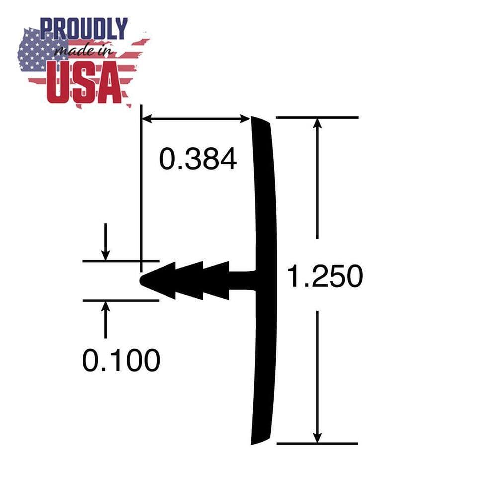 Outwater 1-1/4 in. Clear Anodized Satin Aluminum Center Barb Furniture Bumper Tee Moulding Edging 48 in. Long (3-Pack) (2)