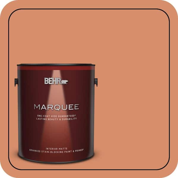 BEHR MARQUEE 1 gal. #MQ4-38 Balcony Sunset One-Coat Hide Matte Interior Paint & Primer (2)