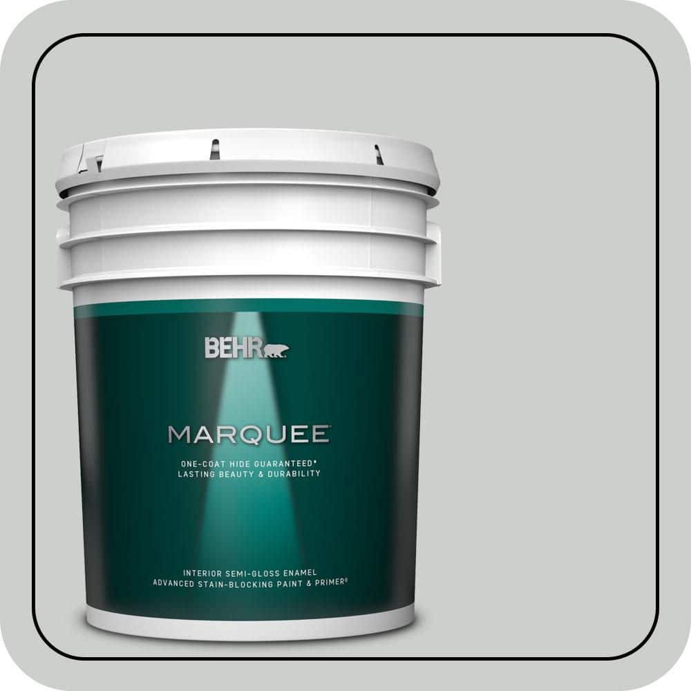 BEHR MARQUEE 5 gal. #N460-2 Planetary Silver Semi-Gloss Enamel Interior Paint & Primer