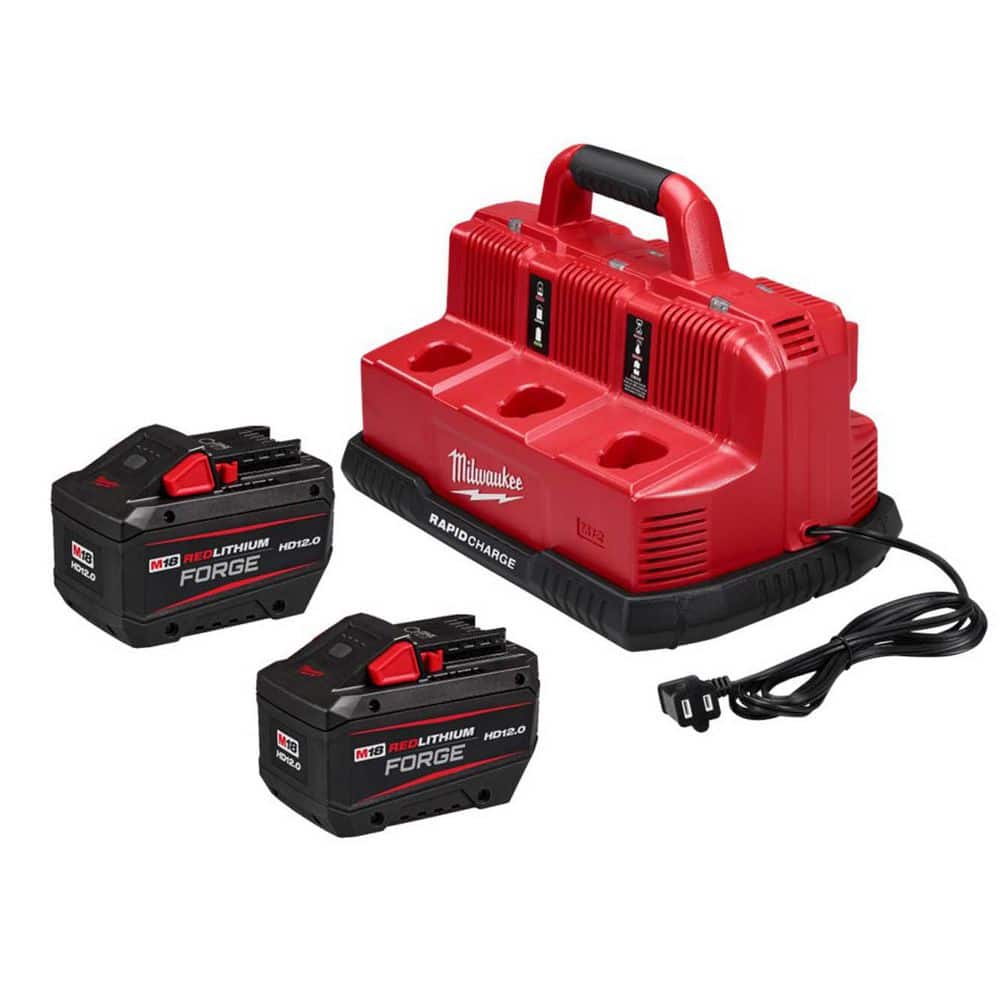 Milwaukee M18 18V Lithium-Ion REDLITHIUM FORGE HD 12.0 Ah Battery Pack (2-Pack) w/ Charger (1)