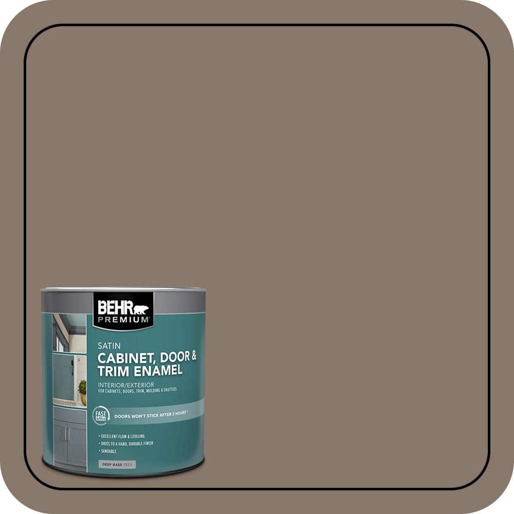 BEHR PREMIUM 1 qt. #MQ2-38 Grizzly Satin Enamel Interior/Exterior Cabinet, Door & Trim Paint
