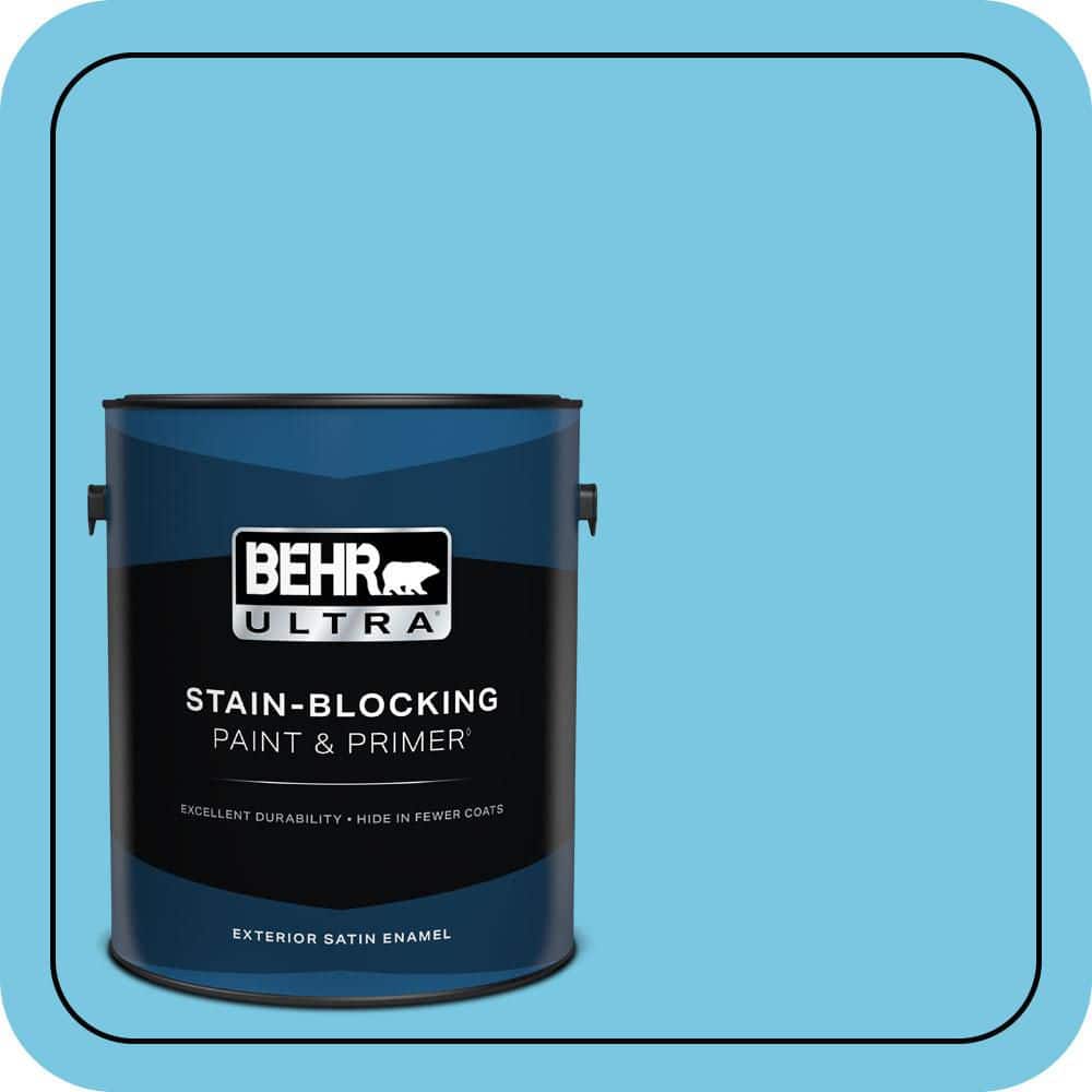 BEHR ULTRA 1 gal. #530B-4 Bliss Blue Satin Enamel Exterior Paint & Primer