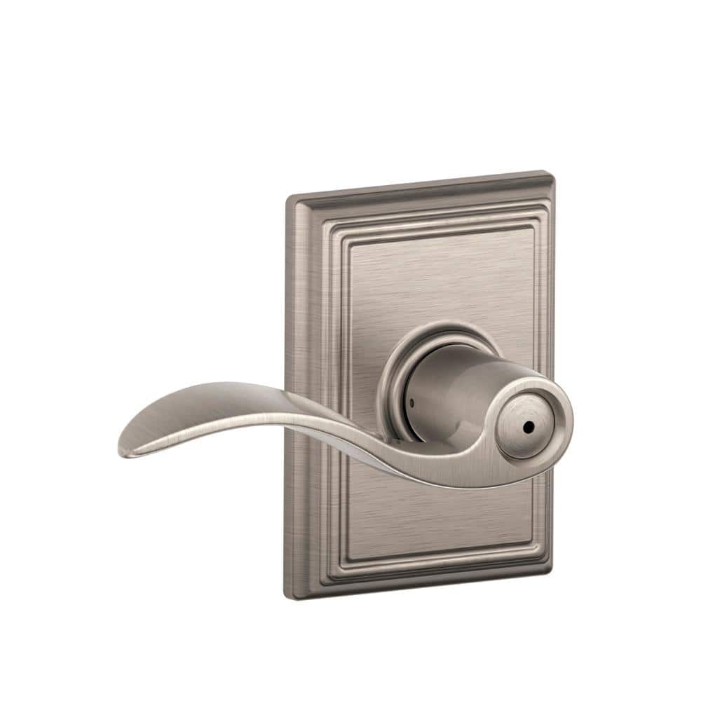 Schlage Accent Satin Nickel Privacy Bed/Bath Door Handle with Addison Trim