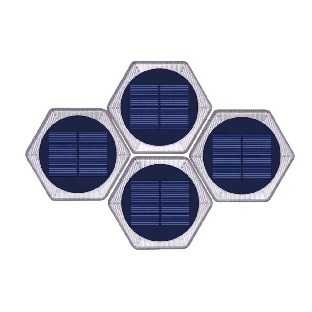 Afoxsos Solar Deck Driveway Lights Honeycomb Design Waterproof with Auto On/Off 4 Pack (1)