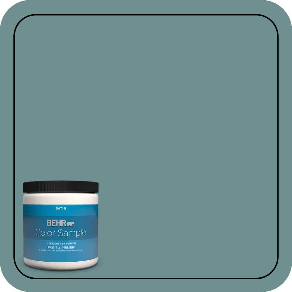 BEHR PREMIUM PLUS 8 oz. #500F-6 Hallowed Hush Satin Enamel Interior/Exterior Paint & Primer Color Sample