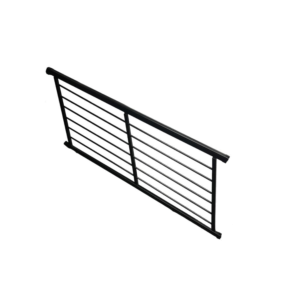 Weatherables Georgetown 36 in. H x 96 in. W Textured Black Aluminum Rod Stair Railing Kit (1)
