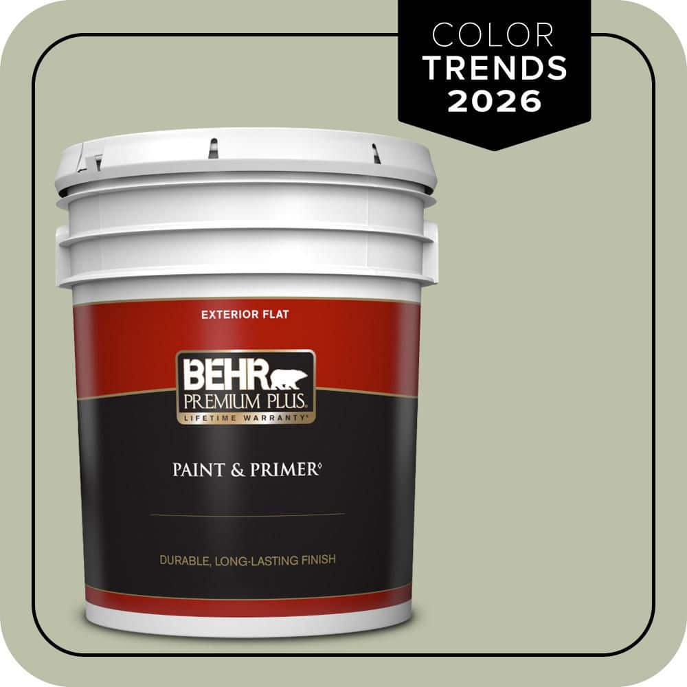 BEHR PREMIUM PLUS 5 gal. #S380-3 Urban Nature Flat Exterior Paint & Primer