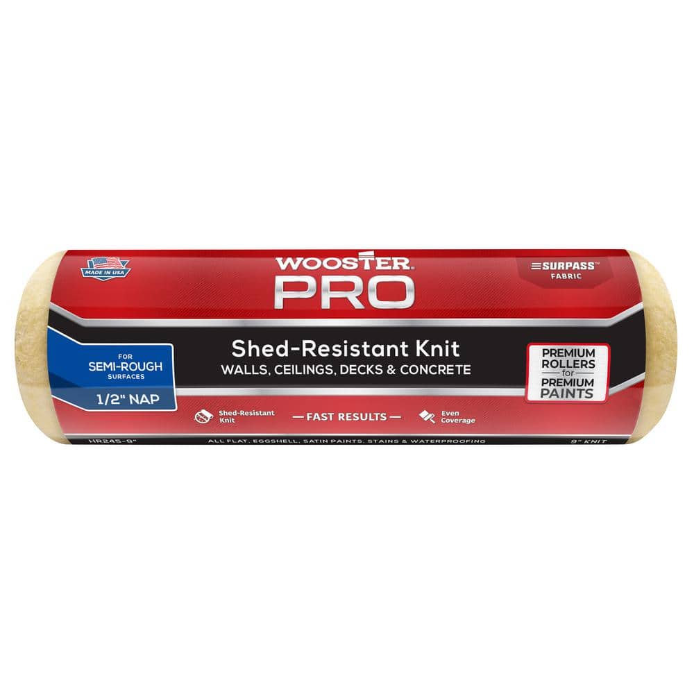Wooster 9 in. x 1/2 in. Pro Surpass Shed-Resistant Knit High-Density Fabric Roller Cover