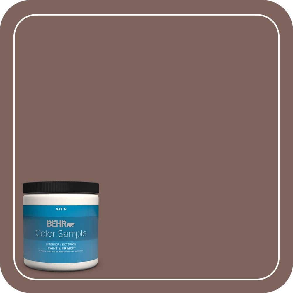 BEHR PREMIUM PLUS 8 oz. #N130-6 River Rocks Satin Enamel Interior/Exterior Paint & Primer Color Sample (1)