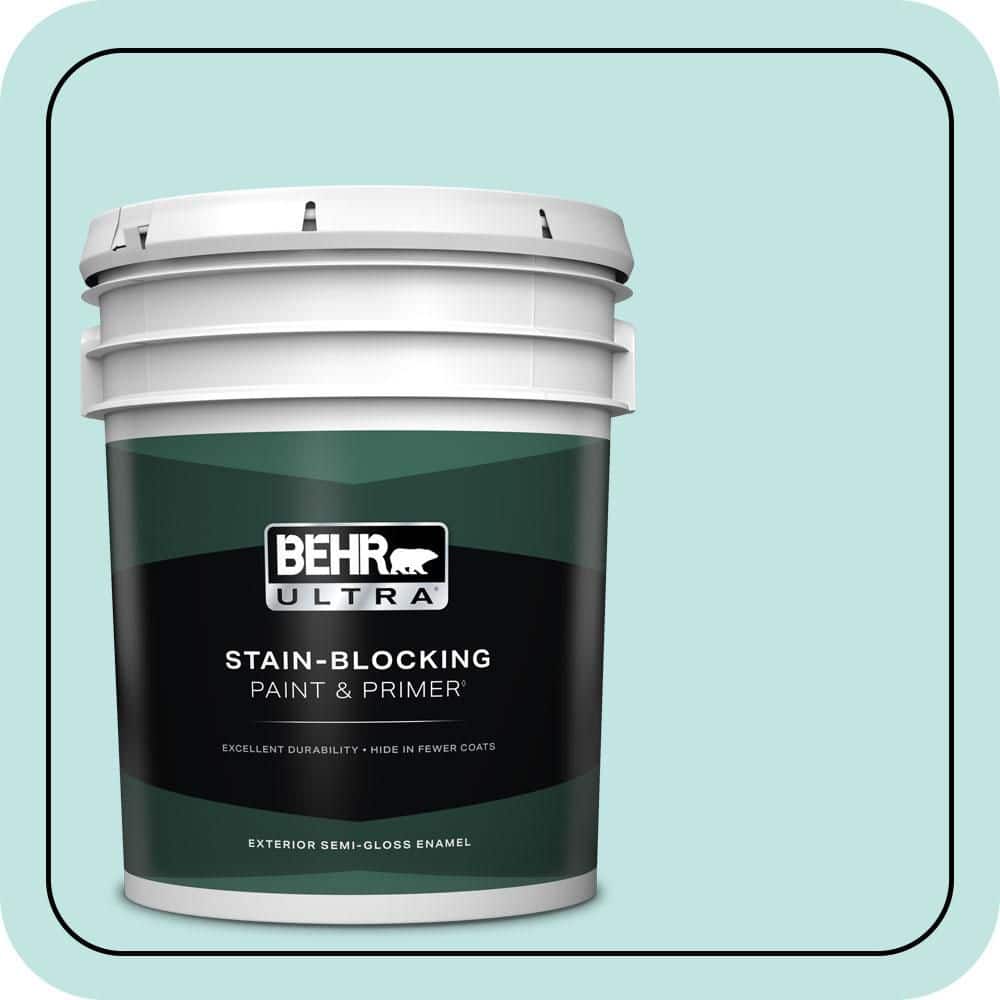 BEHR ULTRA 5 gal. #510C-2 Windwood Spring Semi-Gloss Enamel Exterior Paint & Primer