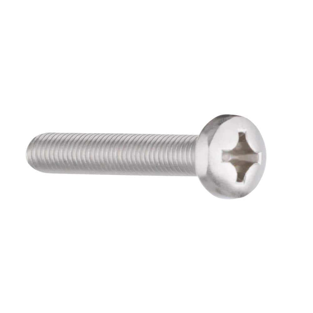 Everbilt M8-1.25 x 50 mm Phillips Pan Head Stainless Steel Machine Screw (4)