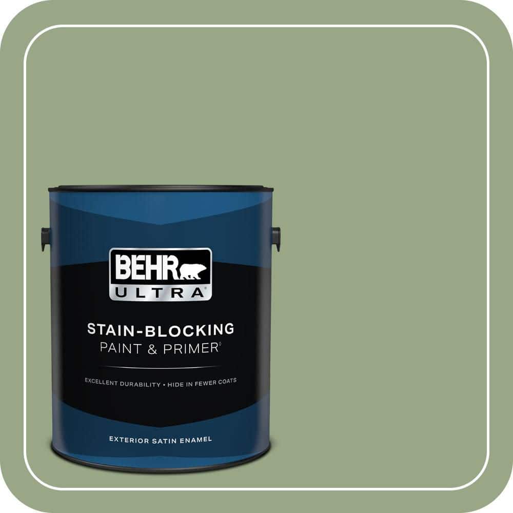 BEHR ULTRA 1 gal. #MQ6-51 Fern Leaf Satin Enamel Exterior Paint & Primer