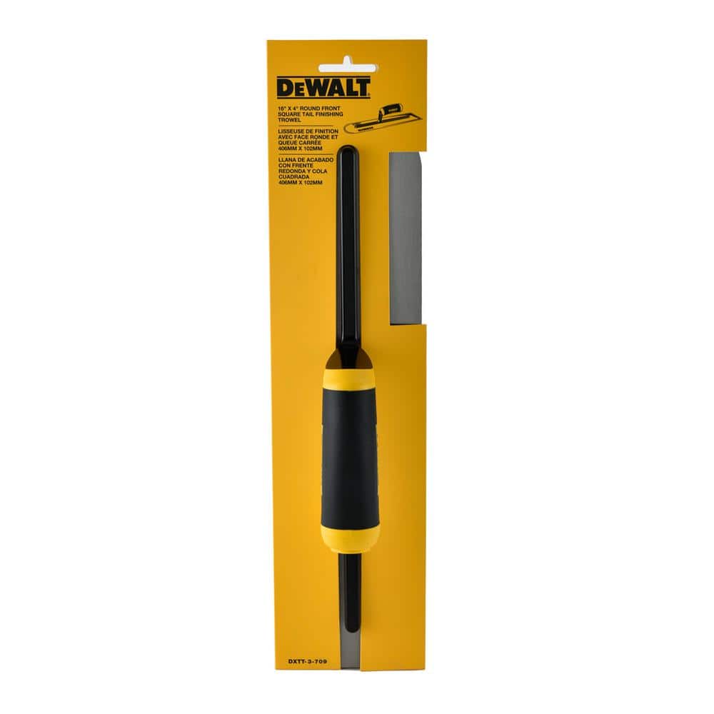 DEWALT 16 in. x 4 in. Round-Front Carbon Steel Finishing Trowel (2)