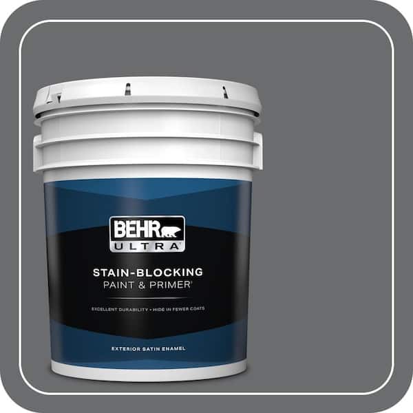 BEHR PREMIUM PLUS 1 gal. #770F-5 Dark Ash Semi-Gloss Enamel Low Odor Interior Paint & Primer (3)
