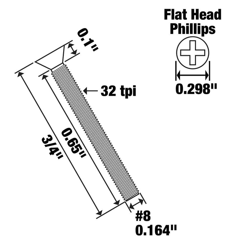 Everbilt #8-32 x 3/4 in. Phillips Flat-Head Machine Screws (25-Pack) (3)