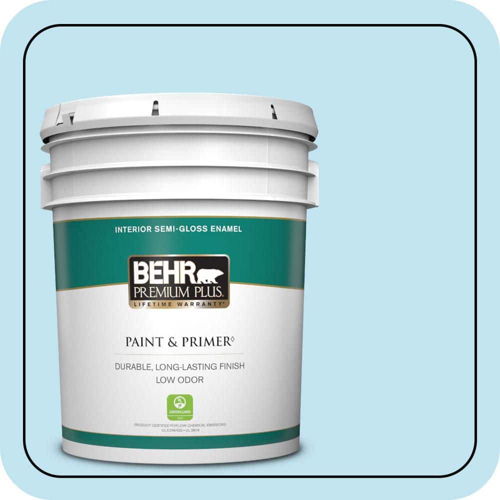 BEHR PREMIUM PLUS 5 gal. #530A-2 Skylark Semi-Gloss Enamel Low Odor Interior Paint & Primer