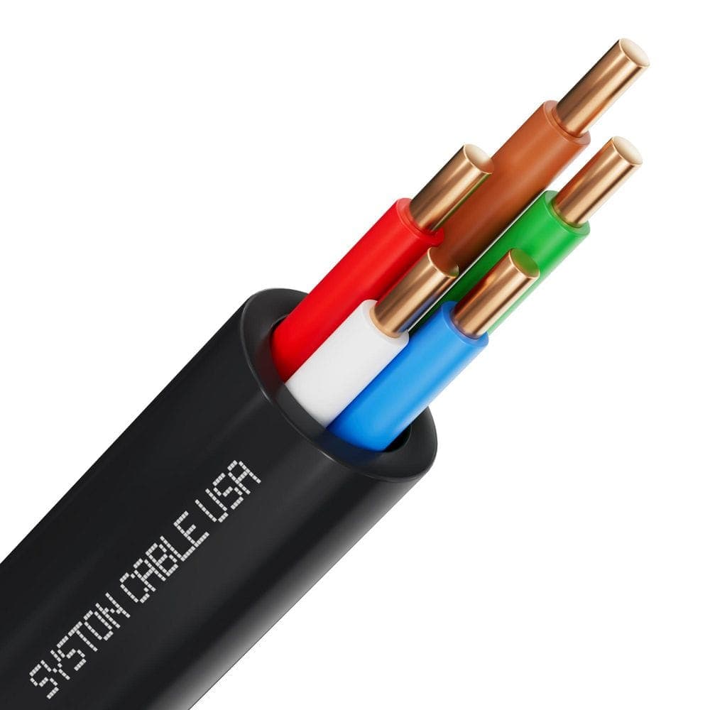 Syston Cable Technology 18/8 Black Solid Copper Sprinkler Wire-Underground Irrigation Field Central Control System UV Resistant UL/ETL