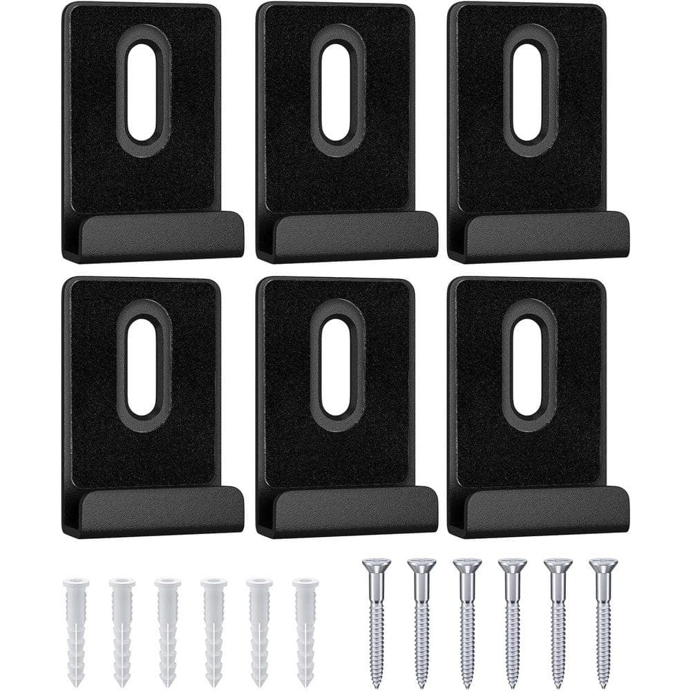 Adrinfly Black Wide Channel Metal Mirror Hanger Clip Kit for Heavy Frameless Mirror Wall Mounting, 6-Pack (1)