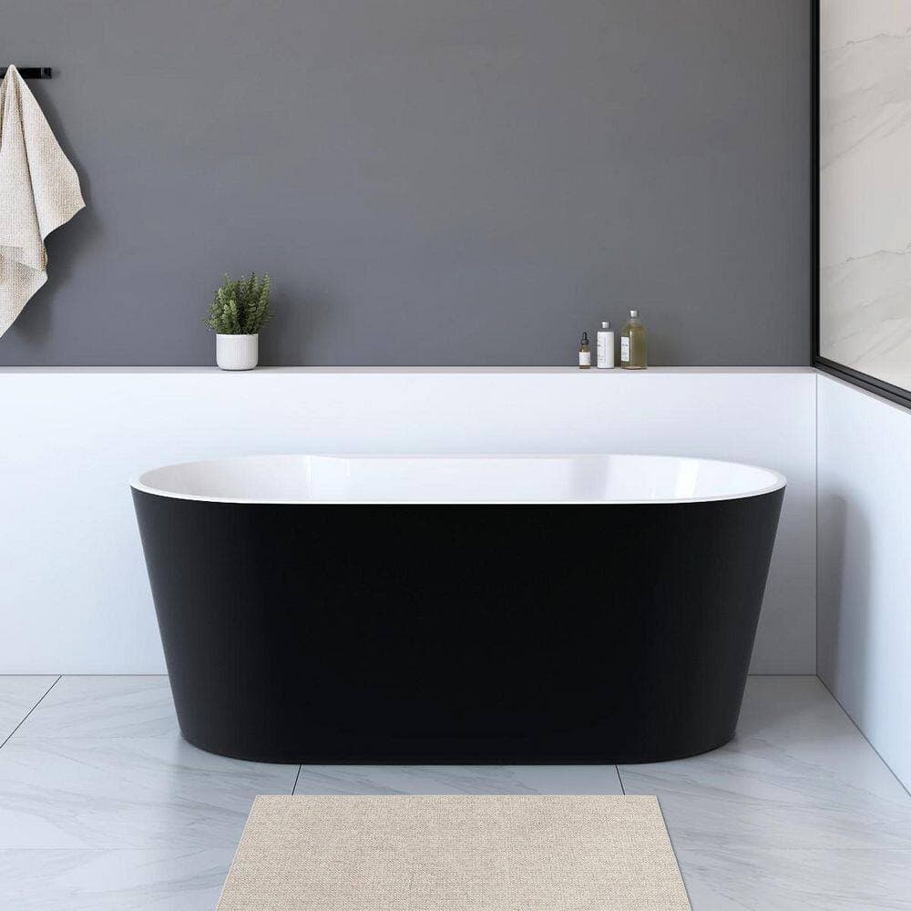 A&E Sorel 62 in. x 32 in. Soaking Bathtub with Faucet in Matte Black (2)
