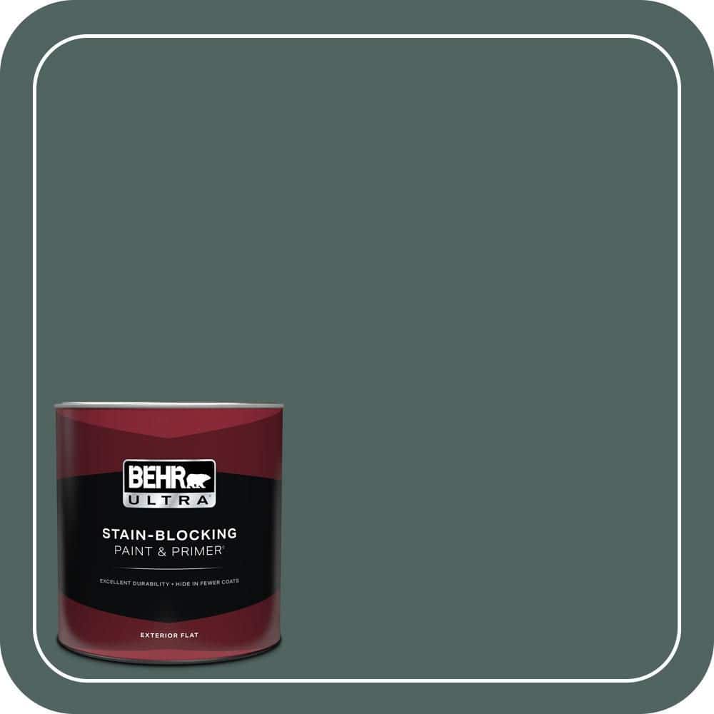 BEHR ULTRA 1 qt. #S430-7 Blue Fir Flat Exterior Paint & Primer