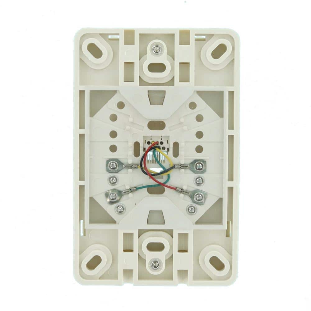 Leviton 6P4C Type 630A Wall Phone Jack, Light Almond 40214-T (3)