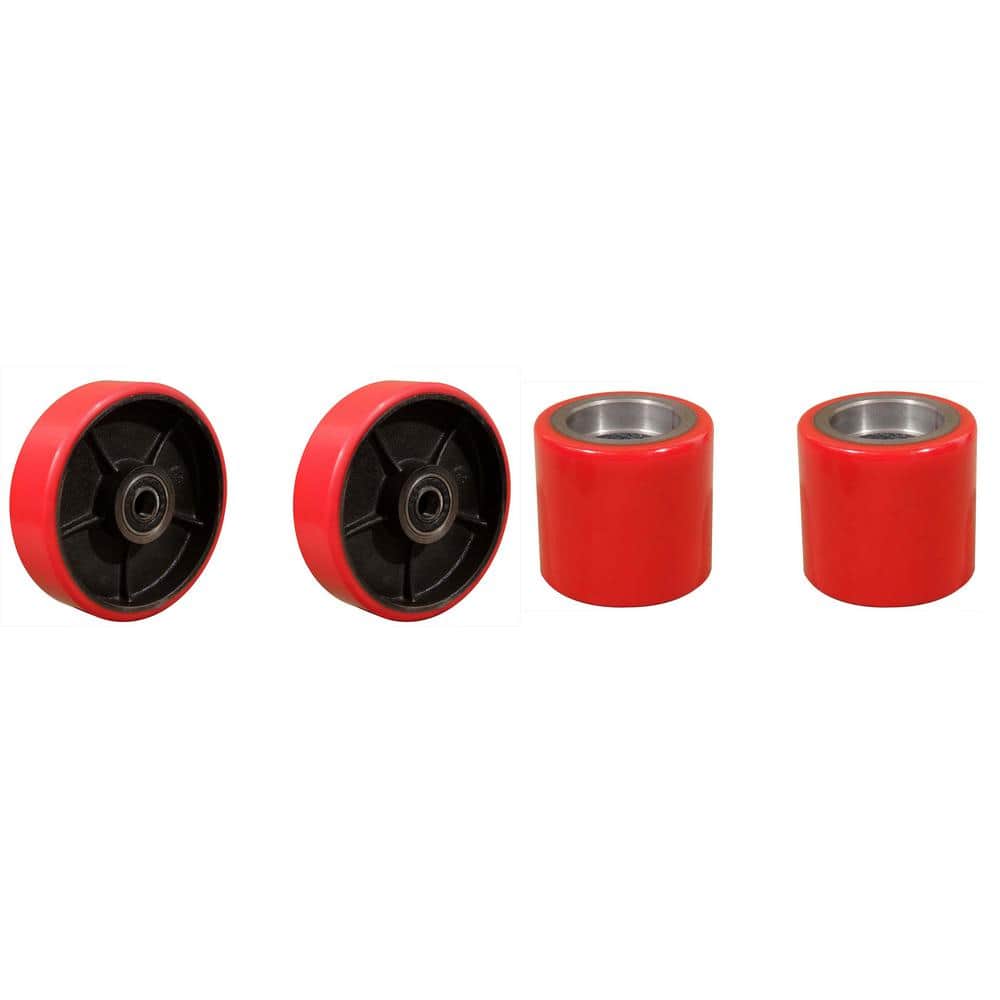 Eoslift Standard EOS12 Replacement Pallet Jack Load and Steering Wheel Set, Load Wheel 3-9/16 in. x 2-15/16 in. Steer Wheel 7 in