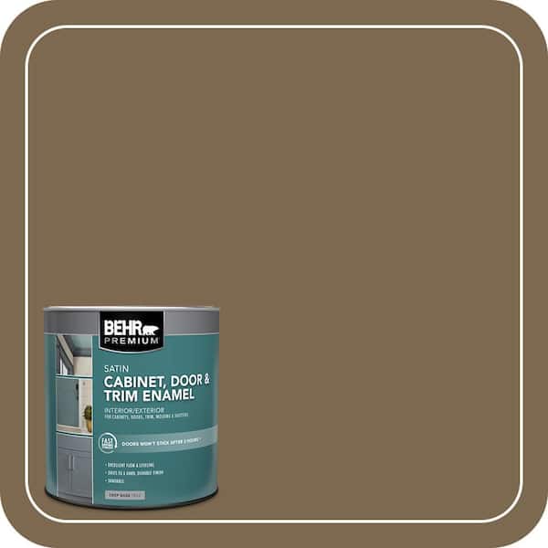 BEHR PREMIUM 1 qt. #N300-7 Mayan Ruins Satin Enamel Interior/Exterior Cabinet, Door & Trim Paint (2)