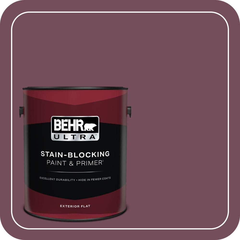 BEHR ULTRA 1 gal. #S120-7 Fine Wine Flat Exterior Paint & Primer