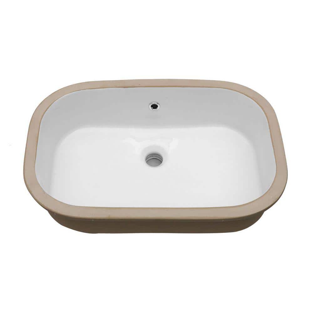 TCYO 22 in. Undermount Rectangular Bathroom Sink with Overflow Drain in White (1)