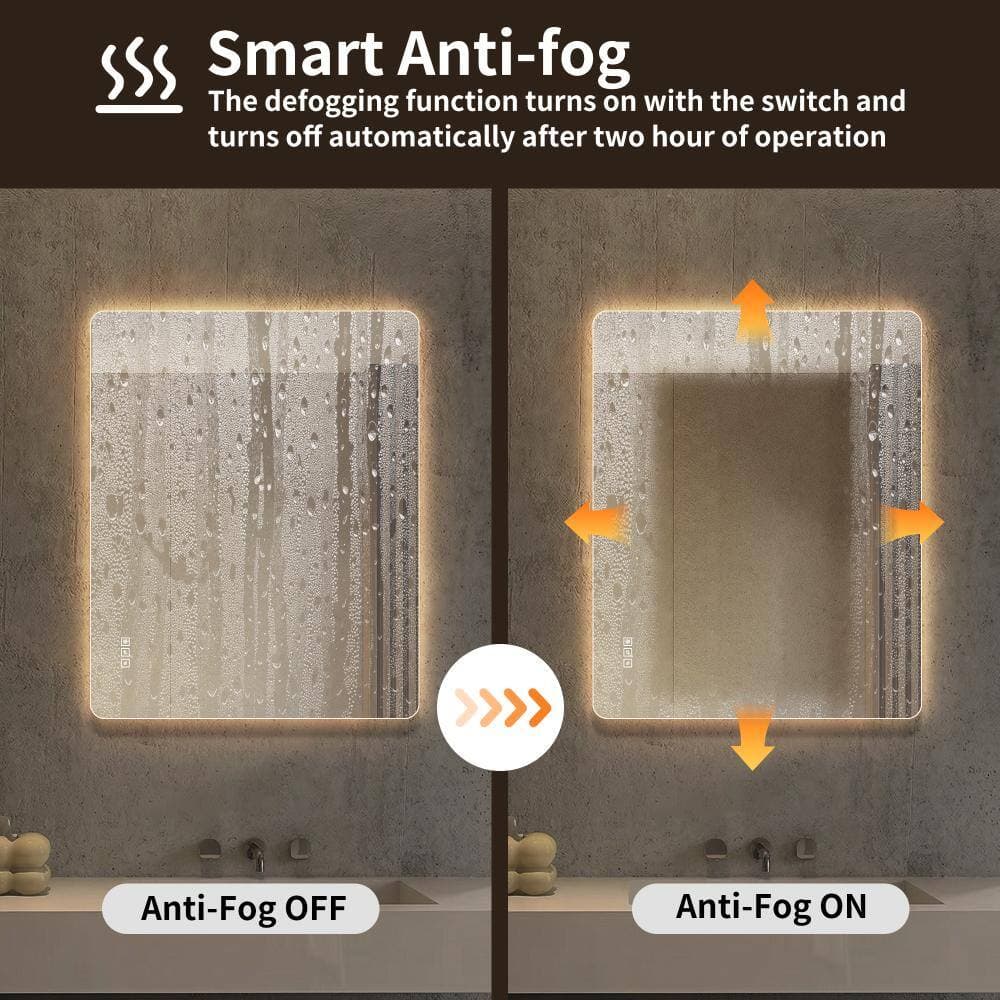 Unbranded 36 in. x 30 in. LED Bathroom Mirror with Front and Backlit, Anti-Fog, 3 Color Temperatures, Dimmable, Horizontal/Vertica (2)